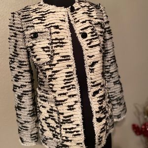 Rebecca Taylor Black And White Tweed Jacket